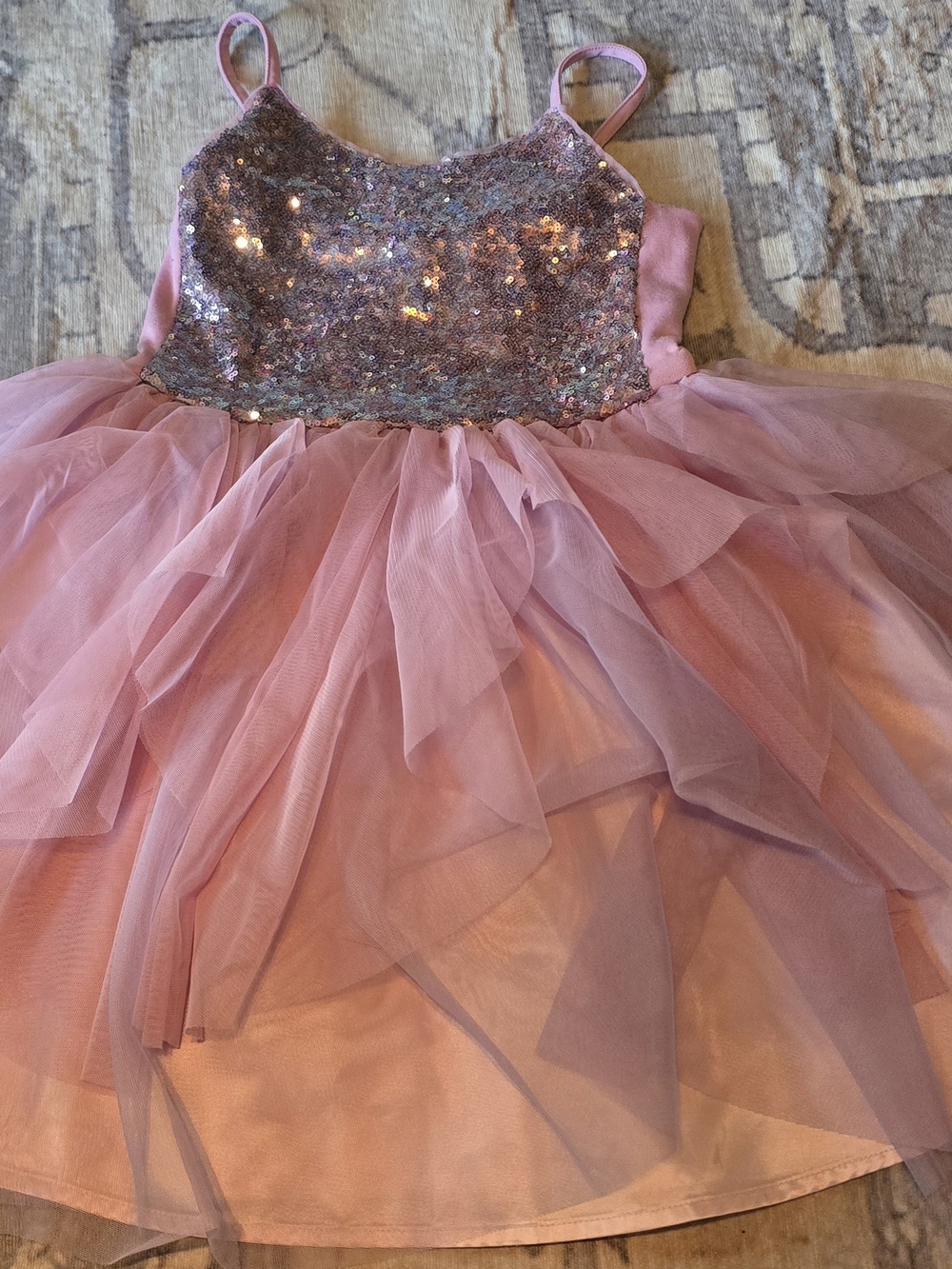 Mauve Dusty Purple Sequin Tulle Party Dress